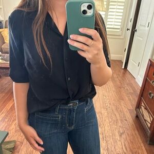 Black button down top
